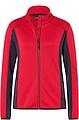 Womens fleece jacket JAMES & NICHOLSON, red/carbon, M