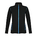 WOMENS MICRO FLEECE ZIPPED JACKET NOVA WOMEN, BLACK/AQUA, M