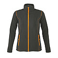 WOMENS MICRO FLEECE ZIPPED JACKET NOVA WOMEN, CHARCOAL GREY/ORANGE, L