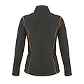 WOMENS MICRO FLEECE ZIPPED JACKET NOVA WOMEN, CHARCOAL GREY/ORANGE, L