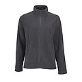 WOMENS PLAIN FLEECE JACKET NORMAN WOMEN, CHARCOAL GREY, S