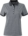 Womens polo T-shirt James Nicholson, black/grey, M