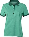 Womens polo T-shirt James Nicholson, green/dark green, M