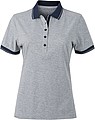 Womens polo T-shirt James Nicholson, grey/navy, M