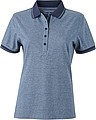 Womens polo T-shirt James Nicholson, light blue/dark blue, M
