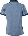 Womens polo T-shirt James Nicholson, light blue/dark blue, M