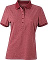 Womens polo T-shirt James Nicholson, red/dark red, M