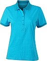 Womens polo T-shirt James Nicholson, tuquise/dark turquise, M