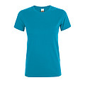 WOMENS ROUND COLLAR T-SHIRT REGENT WOMEN, AQUA, M