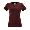 WOMENS ROUND COLLAR T-SHIRT REGENT WOMEN, BURGUNDY, L