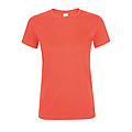 WOMENS ROUND COLLAR T-SHIRT REGENT WOMEN, CORAL, L