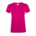 WOMENS ROUND COLLAR T-SHIRT REGENT WOMEN, FUCHSIA, L