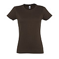 WOMENS ROUND NECK T-SHIRT IMPERIAL WOMEN, CHOCOLATE, L