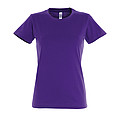 WOMENS ROUND NECK T-SHIRT IMPERIAL WOMEN, DARK PURPLE, L