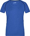 Womens sports T-shirt James Nicholson, blue melange/navy, XL