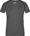Womens sports T-shirt James Nicholson, grey melange/black, XL