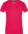 Womens sports T-shirt James Nicholson, pink/black, XS