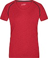 Womens sports T-shirt James Nicholson, red melange/black, XS