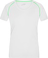 Womens sports T-shirt James Nicholson, white/green, XS