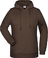 Womens sweatshirt with hoodie James Nicholson, brown, XS
