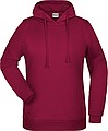 Womens sweatshirt with hoodie James Nicholson, burgundy, XS