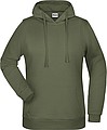 Womens sweatshirt with hoodie James Nicholson, dark khaki green, XS