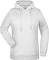 Womens sweatshirt with hoodie James Nicholson, light grey melange, XS