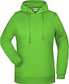 Womens sweatshirt with hoodie James Nicholson, lime green, XS