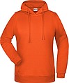 Womens sweatshirt with hoodie James Nicholson, orange, XS