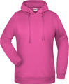 Womens sweatshirt with hoodie James Nicholson, pink, XS