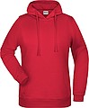 Womens sweatshirt with hoodie James Nicholson, red, XL