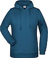 Womens sweatshirt with hoodie James Nicholson, teal, XS