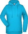 Womens sweatshirt with hoodie James Nicholson, turquise, XS