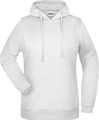 Womens sweatshirt with hoodie James Nicholson, white, XL