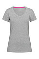 Womens T-shirt STEDMAN STARS CLAIRE V-NECK, dark grey melange, M