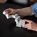 Wooden brain game in canvas pouch, white