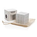 Wooden brain game in canvas pouch, white