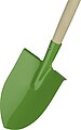 Wooden garden shovel, light green