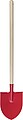 Wooden garden shovel, red