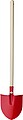 Wooden garden shovel, red