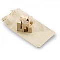 Wooden puzzle in cotton pouch, wood