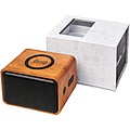 Wooden speaker with wireless charging pad
