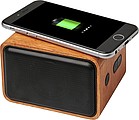 Wooden speaker with wireless charging pad