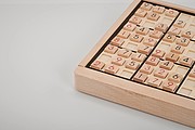Wooden sudoku board game