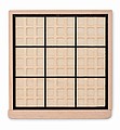 Wooden sudoku board game