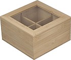 wooden tea box with glass lid