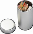 Writing set in metal box