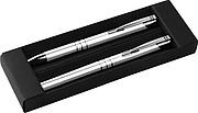 Writing set with ball pen and rollerball pen
