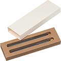 Writing set with pen and mechanical pencil made from recycled aluminium, black