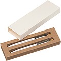 Writing set with pen and mechanical pencil made from recycled aluminium, white